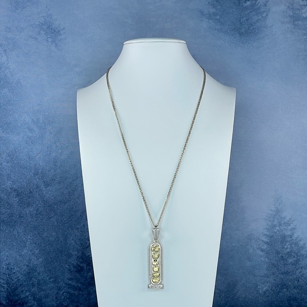 SILVER 925 Gold Vintage Mayan Necklace